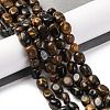 Natural Yellow Blue Tiger Eye(Dyed & Heated) Beads Strands G-G146-A17-01-2