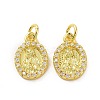 Brass Micro Pave Claer Cubic Zirconia Pendants KK-E068-VF070-2