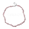Natural Rose Quartz Chip Beaded Necklace NJEW-JN04615-13-4