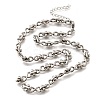 304 Stainless Steel Oval Infinity Link Chain Necklaces for Women Men NJEW-K249-20B-P-4
