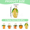 30Pcs 5 Styles Glass & Lampwork Pendants PALLOY-AR00021-2