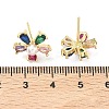 Flower Brass Cubic Zirconia Stud Earrings EJEW-P336-06G-01-5