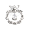 Brass Pave Clear Cubic Zirconia Pendants KK-Z061-10P-1