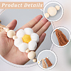 Wooden Banners with Flower Tassels Pendant Hanging Bunting FIND-WH20019-93B-6