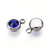 303 Stainless Steel Rhinestone Charms STAS-S068-16-2