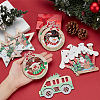 22Pcs 11 Style Christmas Theme Natural Wood Big Pendants WOOD-CA0001-51-3