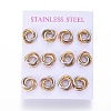 304 Stainless Steel Stud Earrings EJEW-L241-02C-3