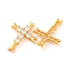 Brass Micro Pave Clear Cubic Zirconia Pendants KK-U017-09B-G-2