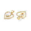 Brass Micro Pave Clear Cubic Zirconia Pendants ZIRC-N039-210-3