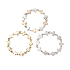 3Pcs CCB Plastic Cross & Round Beaded Stretch Bracelets for Women Men BJEW-JB13304-2
