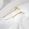 Elegant Stainless Steel Flat Round Tassel Stud Earrings BX2341-2-4