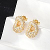 Brass Micro Pave Cubic Zirconia Stud Earrings EJEW-Z091-04G-D-4