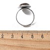 Half Round Natural Tiger Eye Finger Rings RJEW-M062-01P-08-2
