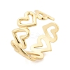 Heart Brass Cuff Rings for Women RJEW-B119-01G-4