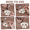 3Pcs Wooden Animal Themed Safety Eye Clamps AJEW-WH0348-492-4