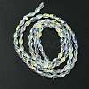 Transparent Electroplate Glass Beads Strands GLAA-K064-04A-AB03-2
