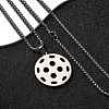 201 Stainless Steel Pickleball Pendant Box Chain Necklaces for Women Men NJEW-H050-01A-P-1