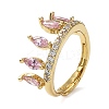 Cubic Zirconia Crown Adjustable Rings RJEW-Q777-10G-02-1