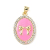 Brass Micro Pave Cubic Zirconia Enamel Pendants KK-L239-044G-1