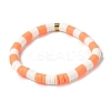 Polymer Clay Heishi Surfer Stretch Bracelet with 304 Stainless Steel Beaded BJEW-SW00110-06-2