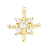 Brass Pave Clear Cubic Zirconia Pendants KK-F875-10G-1