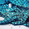 Sparkly Hologram Spandex Mermaid Printed Fish Scale Fabric AJEW-WH0277-38-5