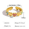 304 Stainless Steel Rhinestone Cuff Open Rings for Women WG1EF99-05-1