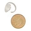 Leaf 304 Stainless Steel Open Cuff Rings for Women LS-RJEW-G338-06P-4