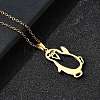 304 Stainless Steel Laser Cut Penguin Pendant Necklaces for Women Men NJEW-Q032-01D-G-2