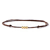 Brass Round Bead Braided Bracelets QM9209-1-1