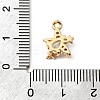 Brass Micro Pave Clear Cubic Zirconia Charms ZIRC-F146-04G-3