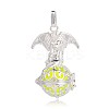 Silver Color Plated Brass Hollow Round Cage Pendants KK-J248-04S-1