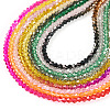 9 Strands 9 Colors Gradient Color Baking Paint Glass Bead Strands DGLA-TA0001-36-3