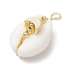 Natural Cowrie Shell Copper Wire Wrapped Pendants PALLOY-JF02932-01-3