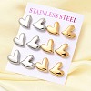 6 Pairs 304 Stainless Steel Stud Earrings EJEW-P340-01A-1