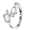Alloy Opalite Adjustable Cuff Open Rings for Women FS-WG20668-01-3