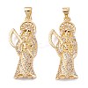 Brass Micro Pave Clear Cubic Zirconia Pendants ZIRC-M116-05G-1