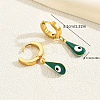 Vintage Minimalist 201 Stainless Steel Devil Eye with Teardrop Hoop Earrings GP4493-5