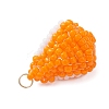 Glass Seed Beaded Fruit Pendants PALLOY-MZ00894-02-4
