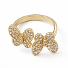 Rack Plating Brass Cubic Zirconia Cuff Rings for Women RJEW-M145-18G-2