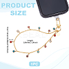 201 Stainless Steel Rhinestone Flat Round Charm Phone Hand Strap Chains HJEW-UN00079-3