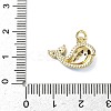 Brass Micro Pave Clear Cubic Zirconia Pendants KK-F925-01G-05-3