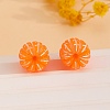 Resin Orange Stud Earrings LS-EJEW-B136-01-4