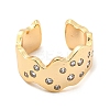 Real 14K Gold Plated Brass with Cubic Zirconia Cuff Earrings LS-EJEW-M232-01G-G-2