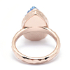 Electroplate Natural Druzy Quartz Crystal Finger Rings RJEW-I055-10RG-RS-3