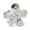 Flower Rack Plating Brass Cuff Rings for Women RJEW-G323-06P-2