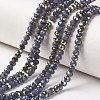 Electroplate Opaque Glass Beads Strands EGLA-A034-P4mm-S14-1