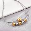 304 Stainless Steel Rolo Chain Multi-layer Bracelets for Women BJEW-D337-01A-GP-2