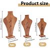 3Pcs 3 Styles Bust Shaped Wood Pendant Necklace Jewely Display Stands ODIS-DC0001-09-2