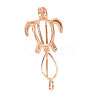 Hollow Brass Bead Cage Pendants KK-K124-09RG-NR-2